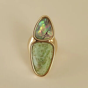 NWT Kendra Scott Gold  Tone Margot Cocktail Statement Ring 14K Gold Plated